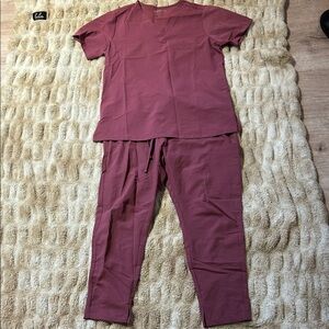 Deep Mauve Mandala Scrub Set